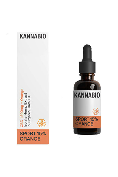 KANNABIO Σπορτ Ντρόπς 15% CBD 1500mg Πορτοκάλι 10ml