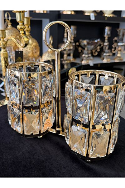 LOKMAN ZÜCCACİYE SHOWROOM Crystal Large Stone Gold Spoon Holder Presentation ...