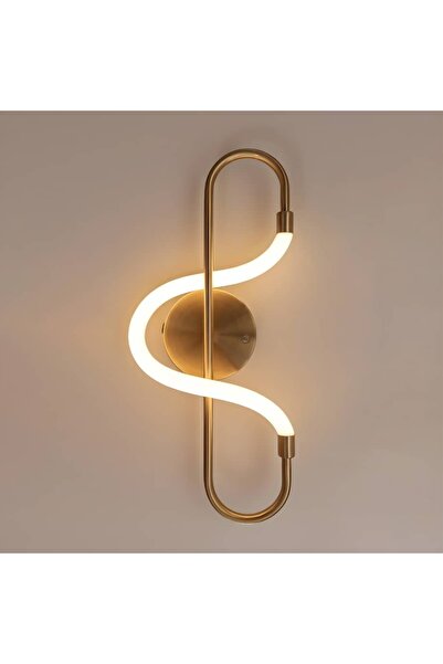 ACCEPT Modern indoor LED wall light, battery charging, gold color, solar ligh...