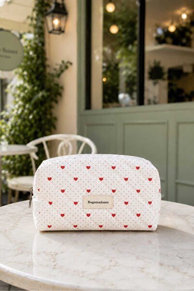 BagsMadame Heart Patterned Cosmetic Travel Organizer and Makeup Bag Large Siz...