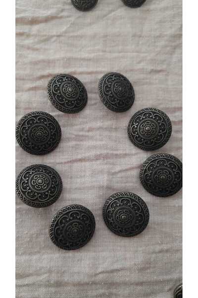 ILCARE Antique Sari Metal Button 20 mm 8 Pieces