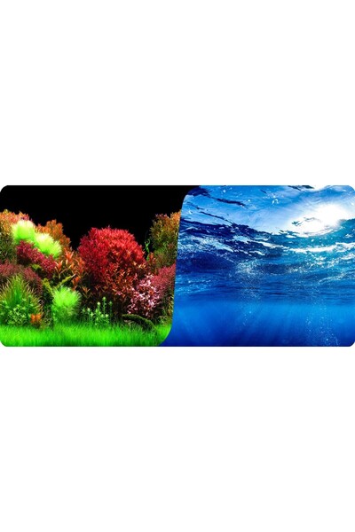 Ocean Free Tapet acvariu cu 2 fețe 40 cm X 100 cm model landscape olandez & a...