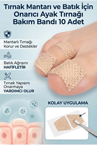 ALL FAST Tırnak Mantarı ve Batık İçin Onarıcı Ayak Tırnağı Bakım Bandı 10 Adet