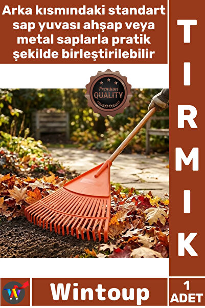 Wintoup #Tırmık Dayanıklı Bahçe Temizleme Esnek Dişli Hafif Plastik 42 Cm Gen...
