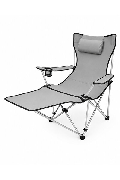 Armchair Adventurer Deluxe Reclining Camping Chair with Footrest and Cup Hold...