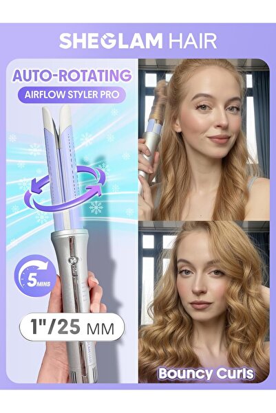 SHEGLAM One Touch Automatic Curling Iron with Cool Air – Long-Lasting Curls f...