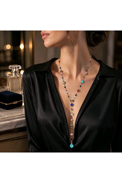 Monalisa Home Luxurious Zircon Stone Figured Flashy Y Necklace