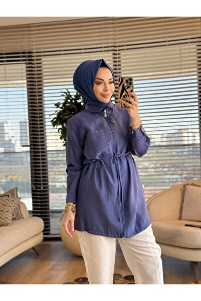 ALANURMODA 4438 Φερμουάρ με τσέπη στην αριστερή πλευρά. Καπ Ίντιγκο