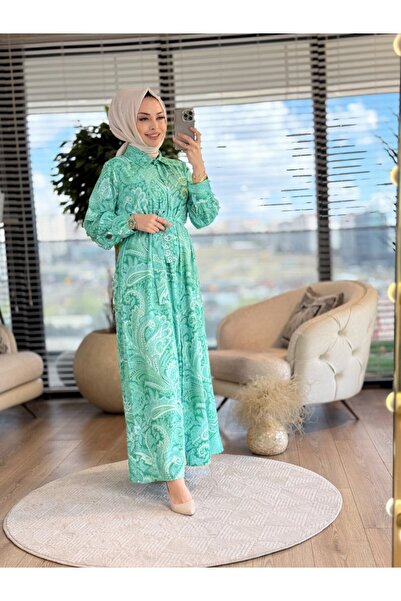 Merwishop Mrw1350 Ethnic Dress Green