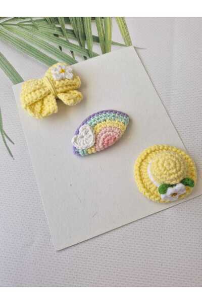 Hand Mother's Since 2024 Hairless Baby Hair Clips 3-Piece Mixed Sets Hanmade ...
