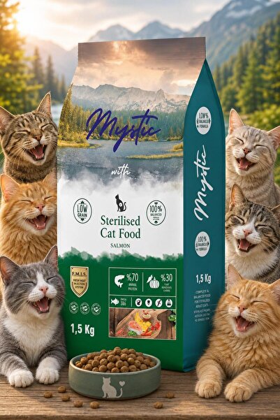 Mystic Az Tahıllı Somonlu Kısırlaştırılmış Yetişkin Kedi Maması 1,5 kg