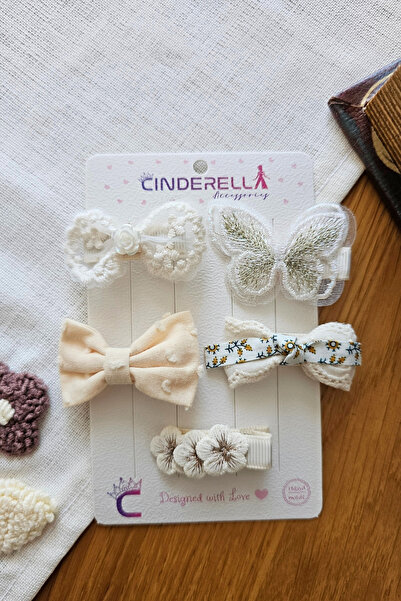 Cinderella مجموعة زاريفيت المكونة من 5 قطع من مشابك الشعر الناعمة المطرزة على...