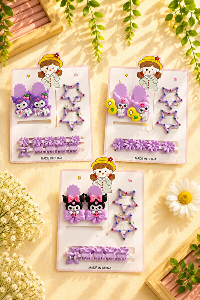 Nisankids Kuromi Girls' Hair Clip Set 6 Pieces Snap Clip and Clamp Clip Hair ...