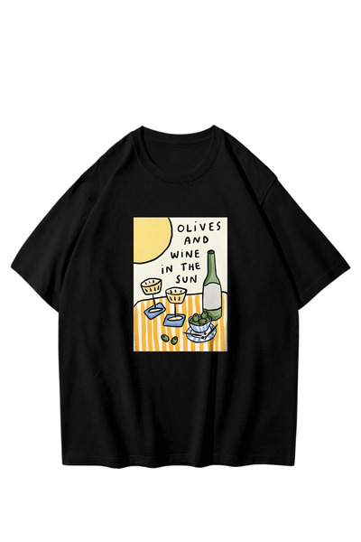 Trendiz Women's Olives and Wine Tshirt White