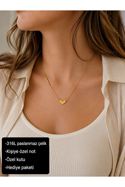 HER ŞEY NOTA www.herseynota.com 316L Stainless Steel Heart and Love Lettering...