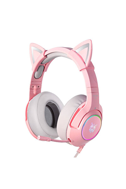 Onikuma Căști de gaming wireless on-ear pentru computer și laptop, roz