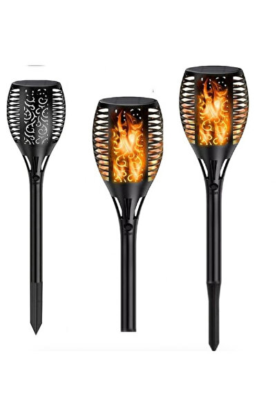 Generic 5 قطع | مصباح شمسي LED بتأثير اللهب مقاوم للماء IP65، مصباح حديقة خار...