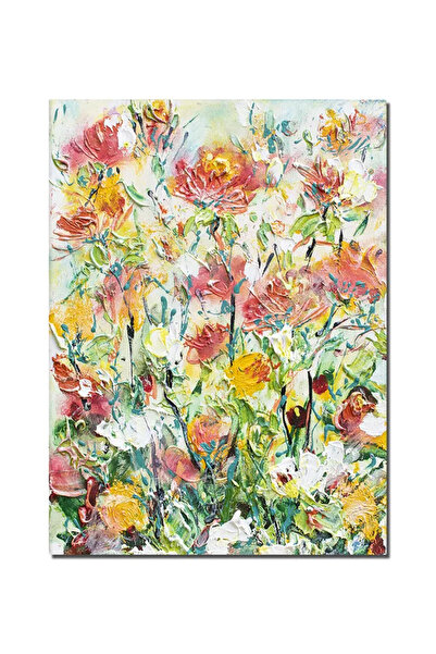 artnova Ръчно рисувана картина с импасто техника, Цветя в градината, 40x30см ...