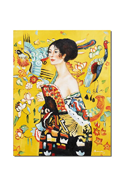 artnova Famous hand-painted painting, Lady with a Fan, 80x60cm oil on canvas,...