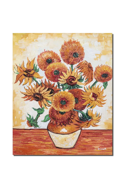 artnova Tablou celebru pictat manual, Vaza cu floarea soarelui , 50x40cm ulei...