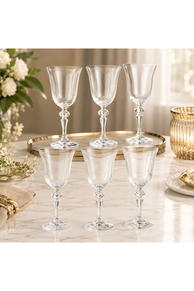 Dania Luxury Glassware 6-Piece Glass Cup Set - Versatile Serving Glasses - El...