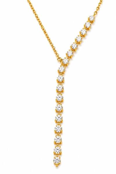BALVORA VENTO Women's Steel Stone Detail Y Necklace
