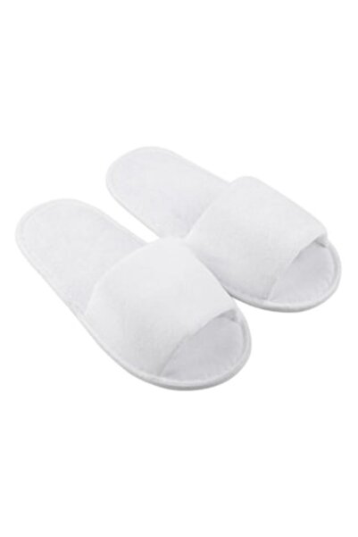 Next ®   Papuci de casă, albi, talpă antiderapantă, cu vârf deschis, 38 - 40