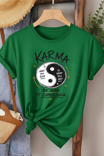 l'eivor Karma - Be Good Special Design Printed Women's Cotton T-Shirt