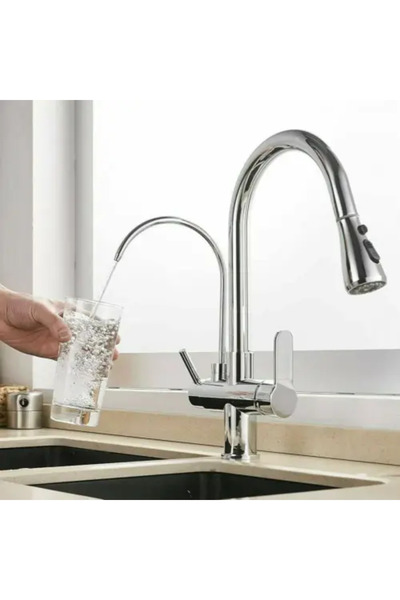 KANA Two-Line Cloud Shower Mixer with Chrome Water Filter Line - Kana