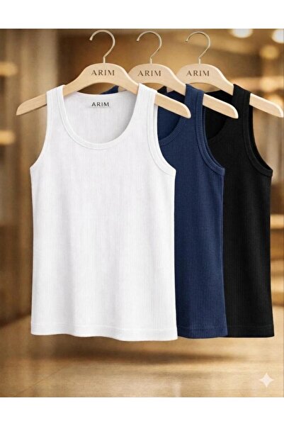 khalif 3-Piece Men's Halter Neck Sportsman Stretch Fabric Tank Top
