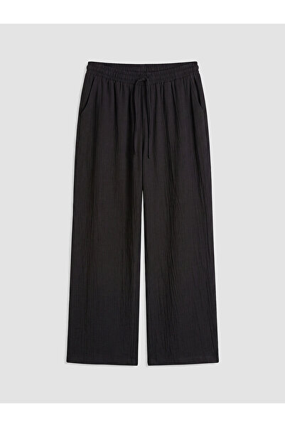 LC Waikiki Trendlucky Women's Wide Leg Pants with Elastic Waist and Differenc...