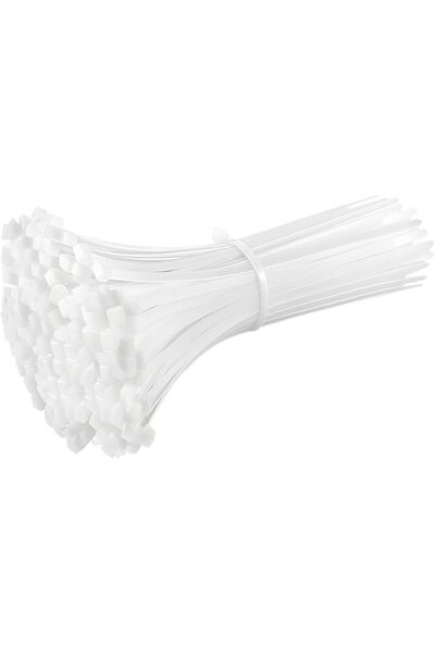 Generic Cable Ties 100mm x 2.5mm - White Nylon Zip Tie Wrap - Self-Locking fo...