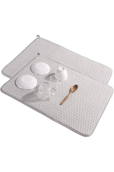 Arabest 2-Pack Dish Drying Mat,Super Absorbent Kitchen Counter Drying Pad,19....
