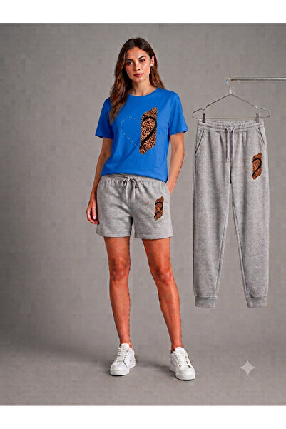 CLOTHES33 TRICOU, PANTALONI DE TRENING, COMBINATIE 3 PIESE, SUBȚIRE, DE VARĂ,...