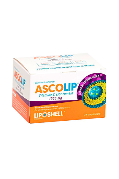 Liposhell Ascolip - Vitamina C Lipozomala cu Aroma de Coacaze Negre 1000mg 30...
