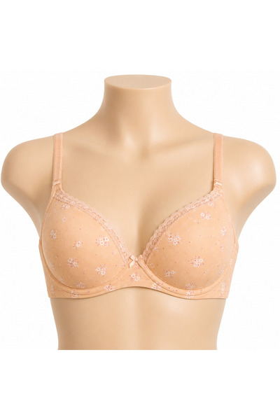 Generic Girls' Floral Print Bra, Beige Color, Padded Without Underwire |   La...