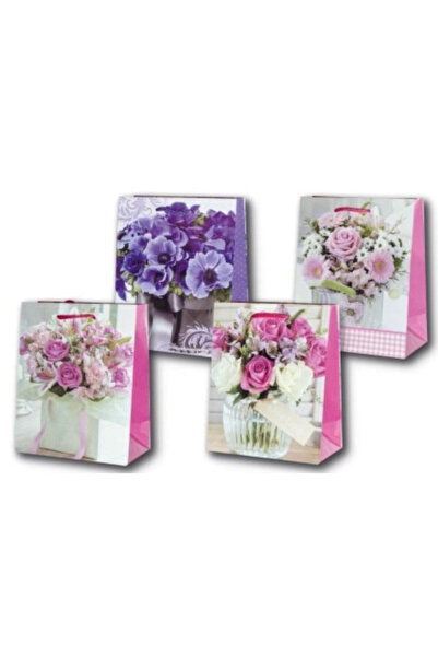 OEM Panorama, toreba cadou laminata cu imprimeu buchete PL-2, multicolor, mica
