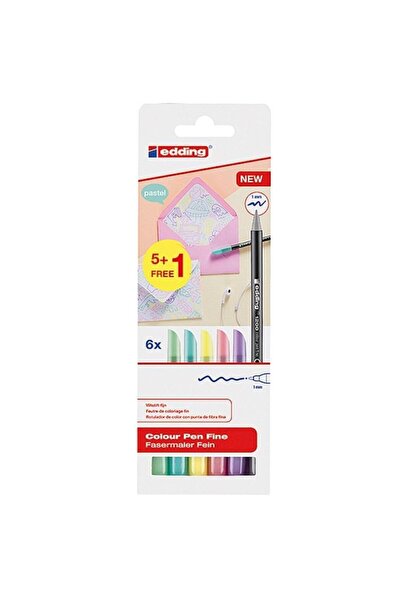 Edding Set markere, Edding, 1mm, 6 bucăți, Multicolor