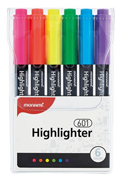 Monami Textmarker cu varf tesit de 1-4 mm 6 culori / set