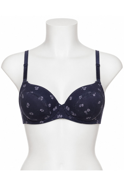 Generic Women's Bra with Floral Print, Size 54, Color Dark Blue |   Adjustabl...