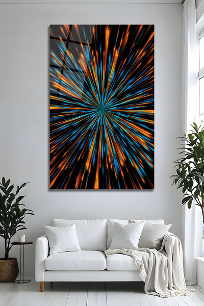 Parıltı Yayınları Decor de perete modern din sticlă de lux cu dungi neon