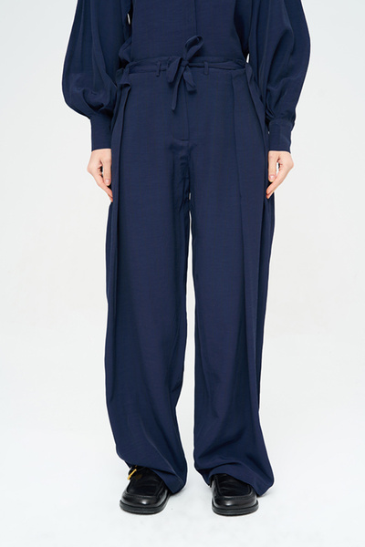 Orfeo Negro Women's Striped Patterned Tie-Waist Palazzo Trousers