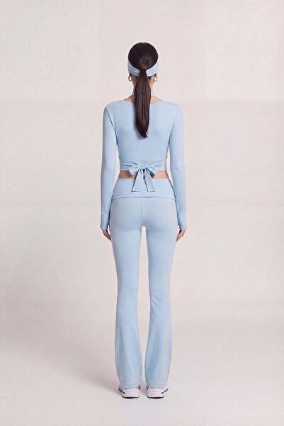 HOLLY LOLLY Bağlamalı Crop Kesim Ellen Bolero Mavi
