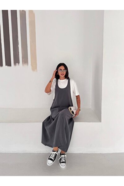 Jöns Butik فستان نسائي كاجوال طويل بحمالات من نوع جيليه