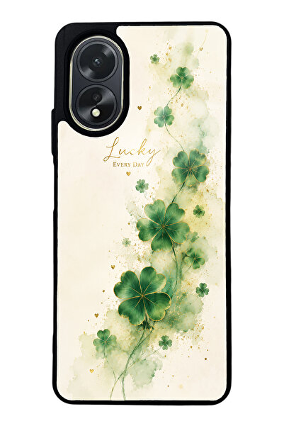 Spoyi Oppo A38 Lucky Clover Whisper Tasarımlı Glossy Telefon Kılıfı