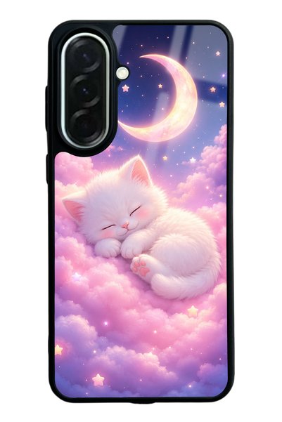 Spoyi حافظة هاتف سامسونج A37 Moonlit Dream Kitten ذات تصميم لامع