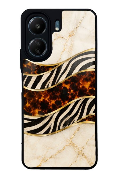 Spoyi Xiaomi Redmi 13C Ivory Safari Design Glossy Phone Case