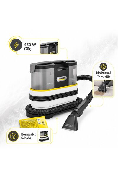 Karcher Spot Halı ve Koltuk Leke Temizleme Makinesi, Püskürtme ve Emiş Sistemi