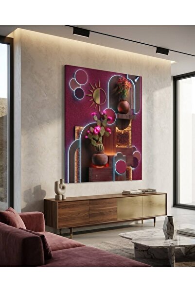 zeyrada Premium 3D Görünümlü Kabartma Efektli Özel Tasarım Modern Neon Işıklı...