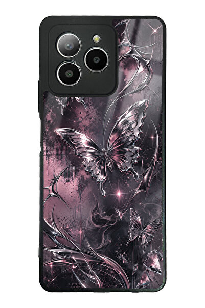 Spoyi Omix X7 Rose Chrome Butterfly Tasarımlı Glossy Telefon Kılıfı